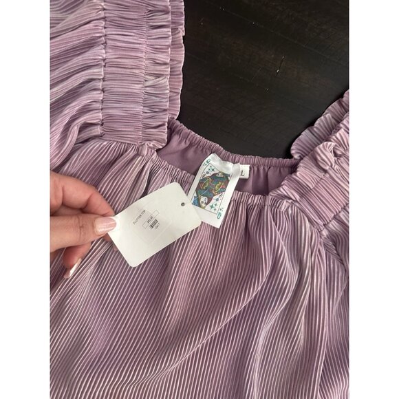 Queen Of Sparkles Kids Flutter Sleeve Shimmer Top Lavender Size Xl NWT - Picture 3 of 4